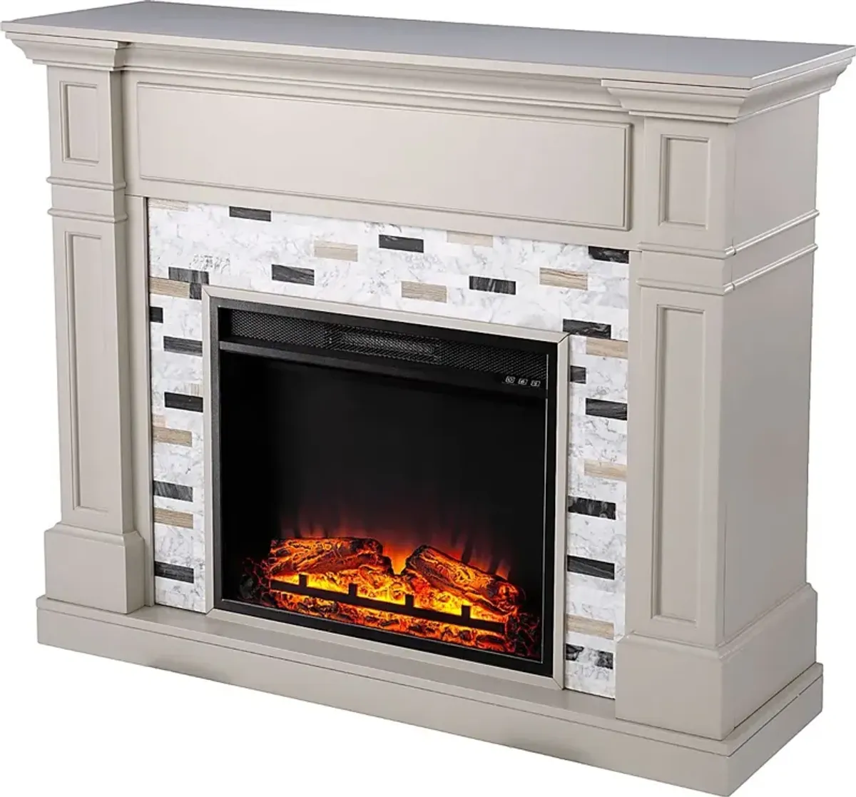 Stembridge V Gray 48 in. Console with Electric Fireplace