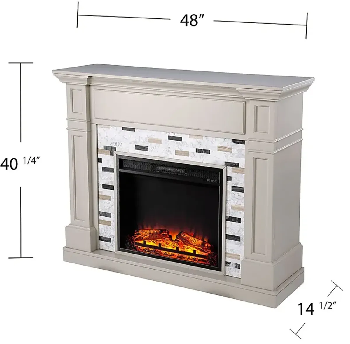 Stembridge V Gray 48 in. Console with Electric Fireplace