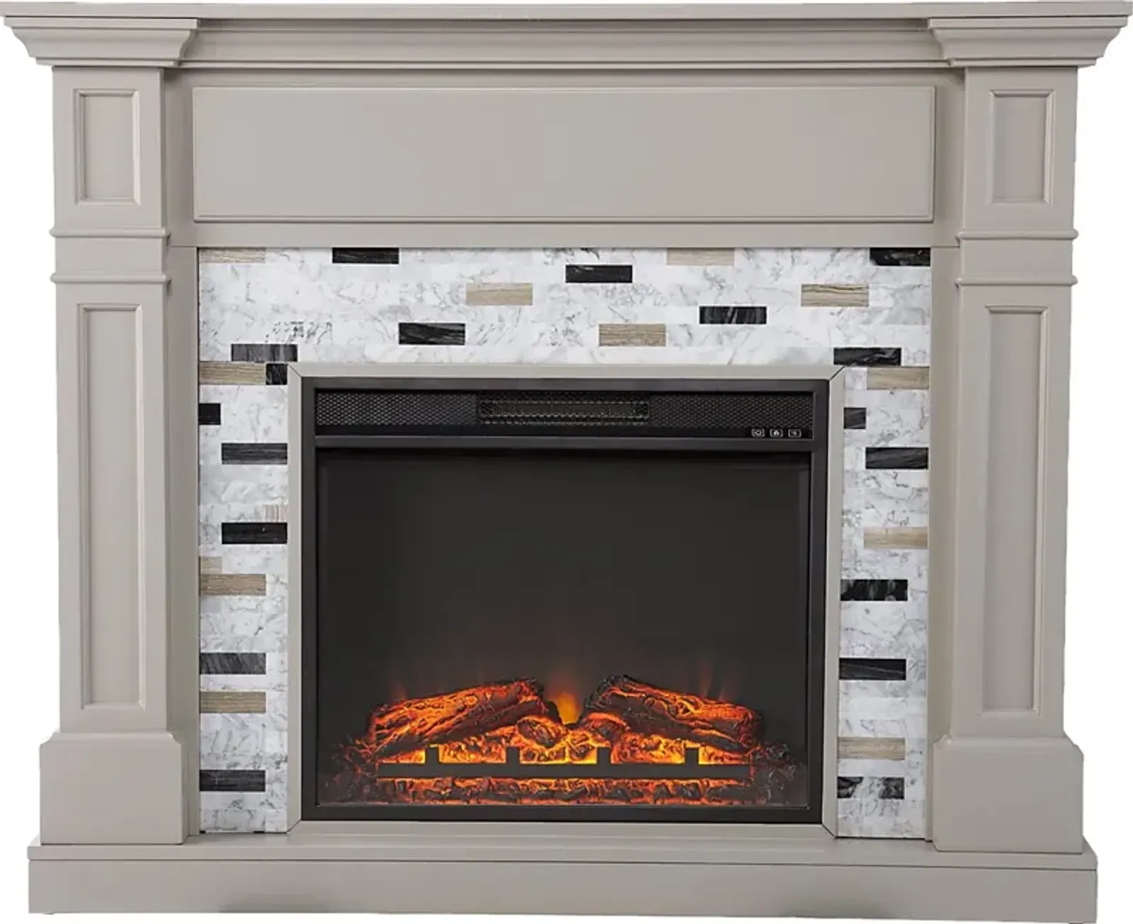 Stembridge V Gray 48 in. Console with Electric Fireplace