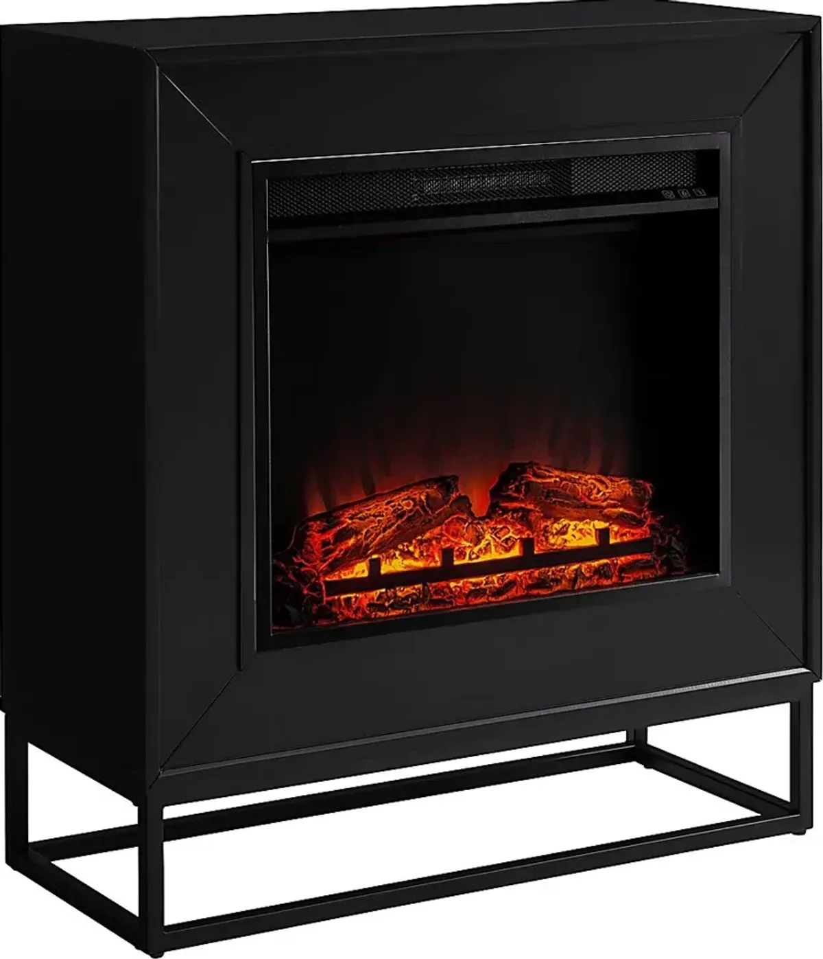 Frescan V Black 33 in. Console with Electric Fireplace