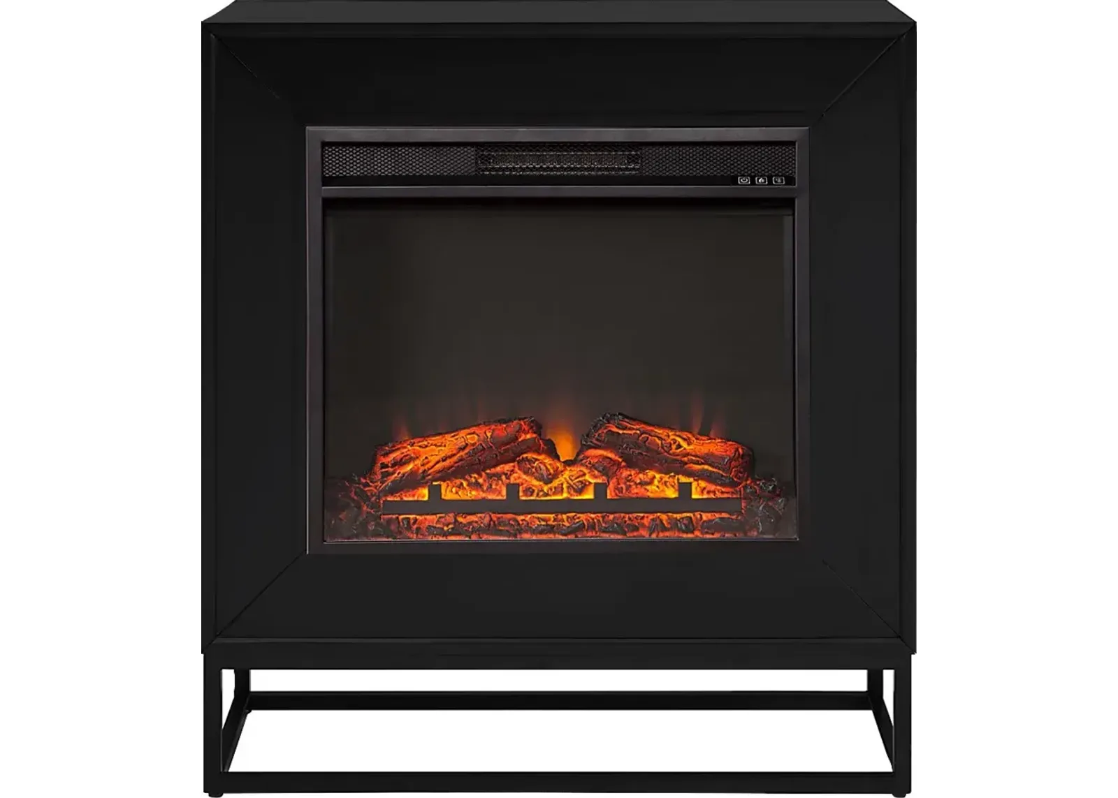 Frescan V Black 33 in. Console with Electric Fireplace