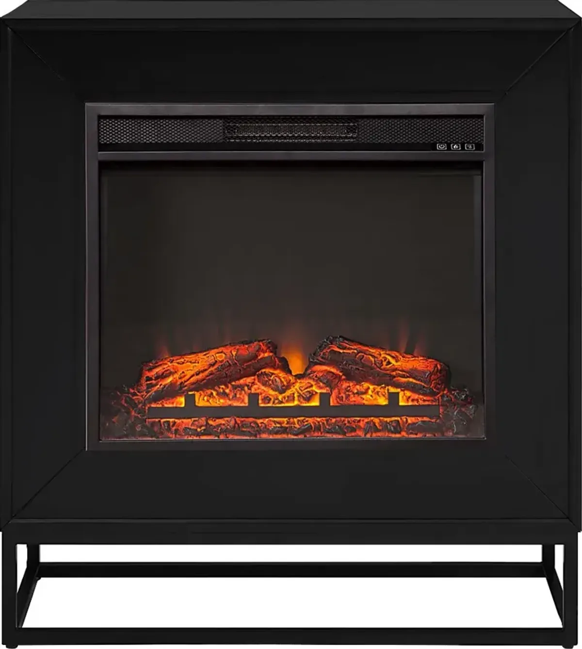 Frescan V Black 33 in. Console with Electric Fireplace