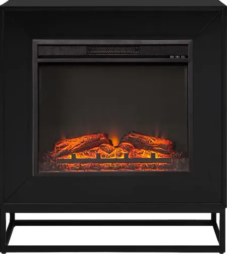 Frescan V Black 33 in. Console with Electric Fireplace