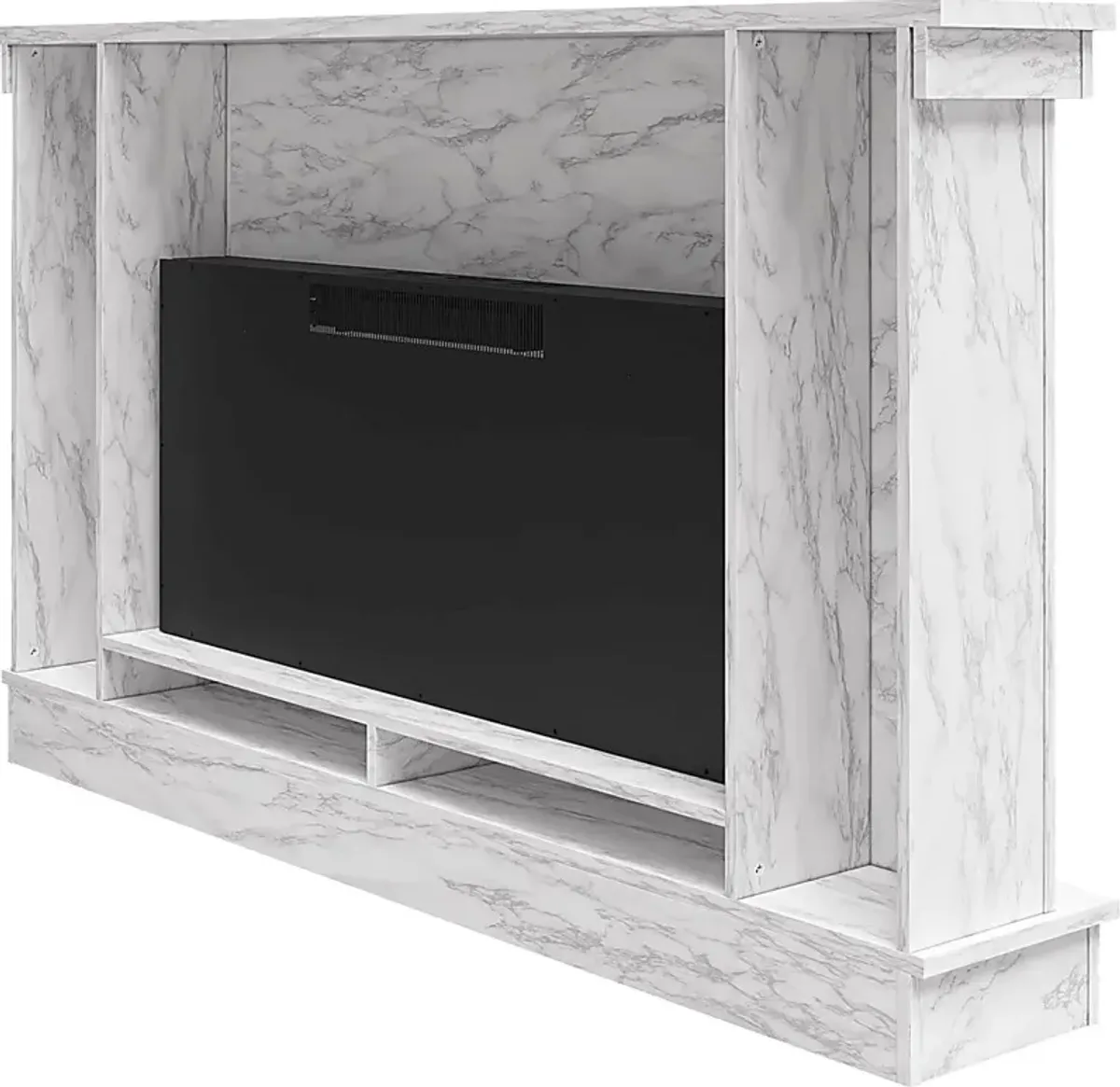 Amalarie White 64 in. Console with Electric Fireplace