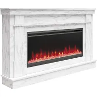 Amalarie White 64 in. Console with Electric Fireplace