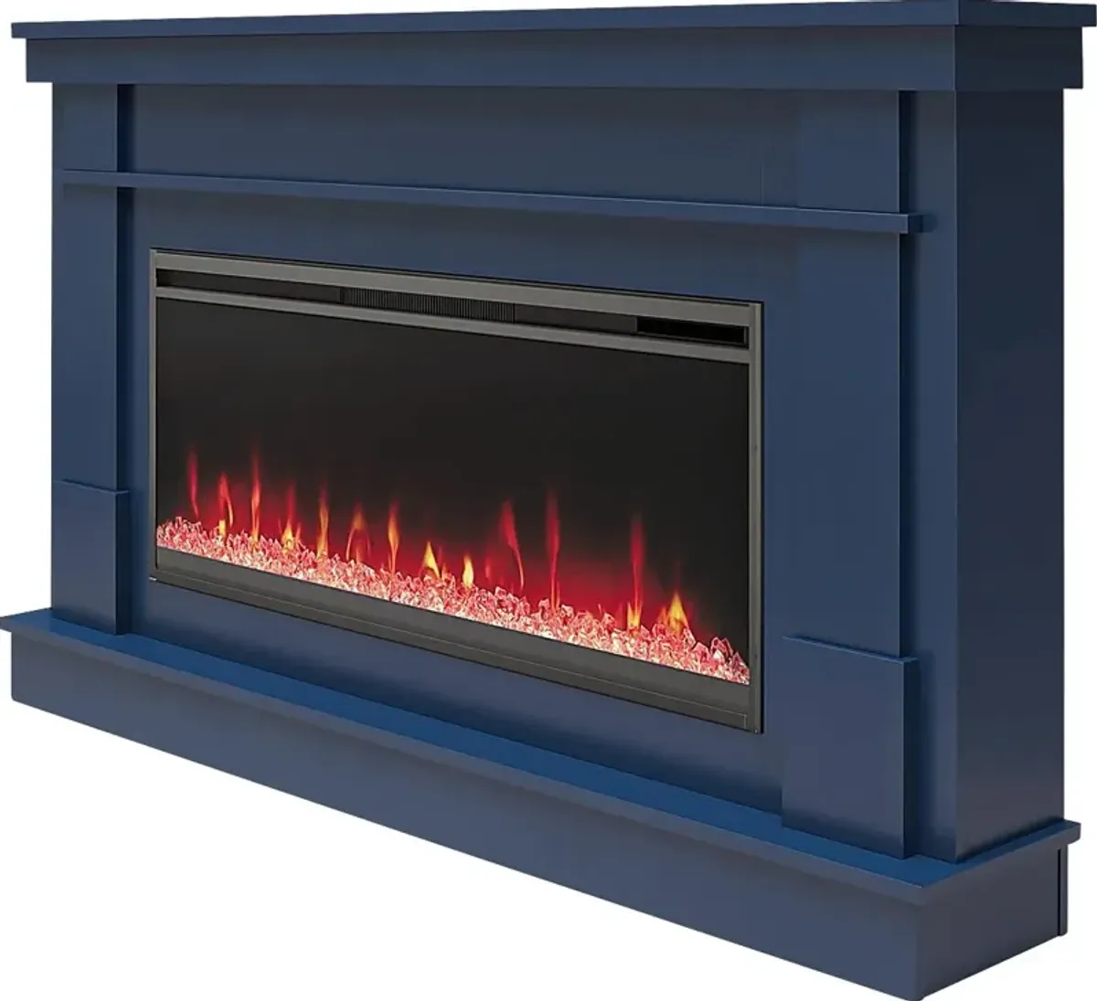 Amalarie Navy 64 in. Console with Electric Fireplace