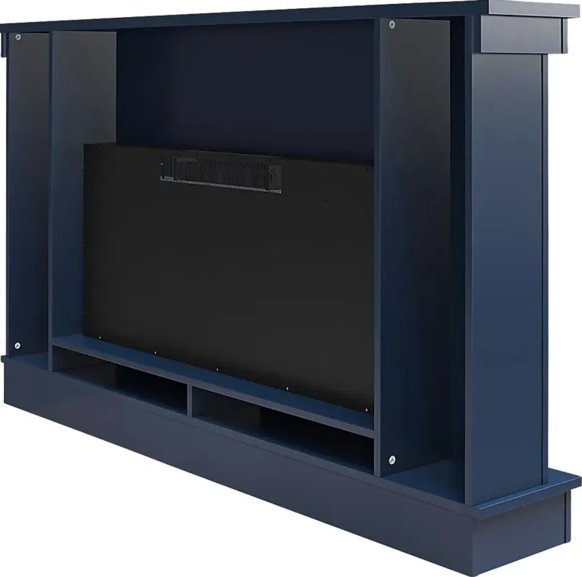 Amalarie Navy 64 in. Console with Electric Fireplace