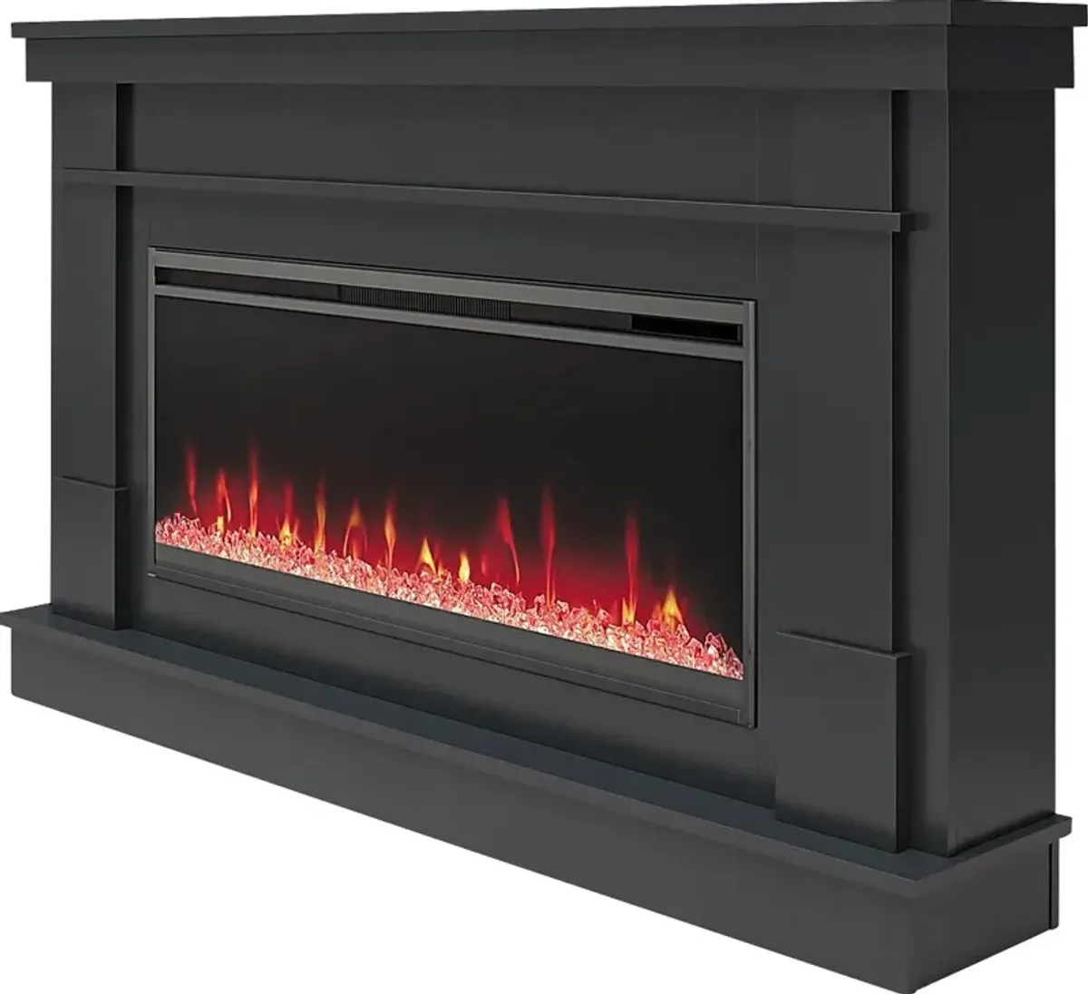 Amalarie Black 64 in. Console with Electric Fireplace