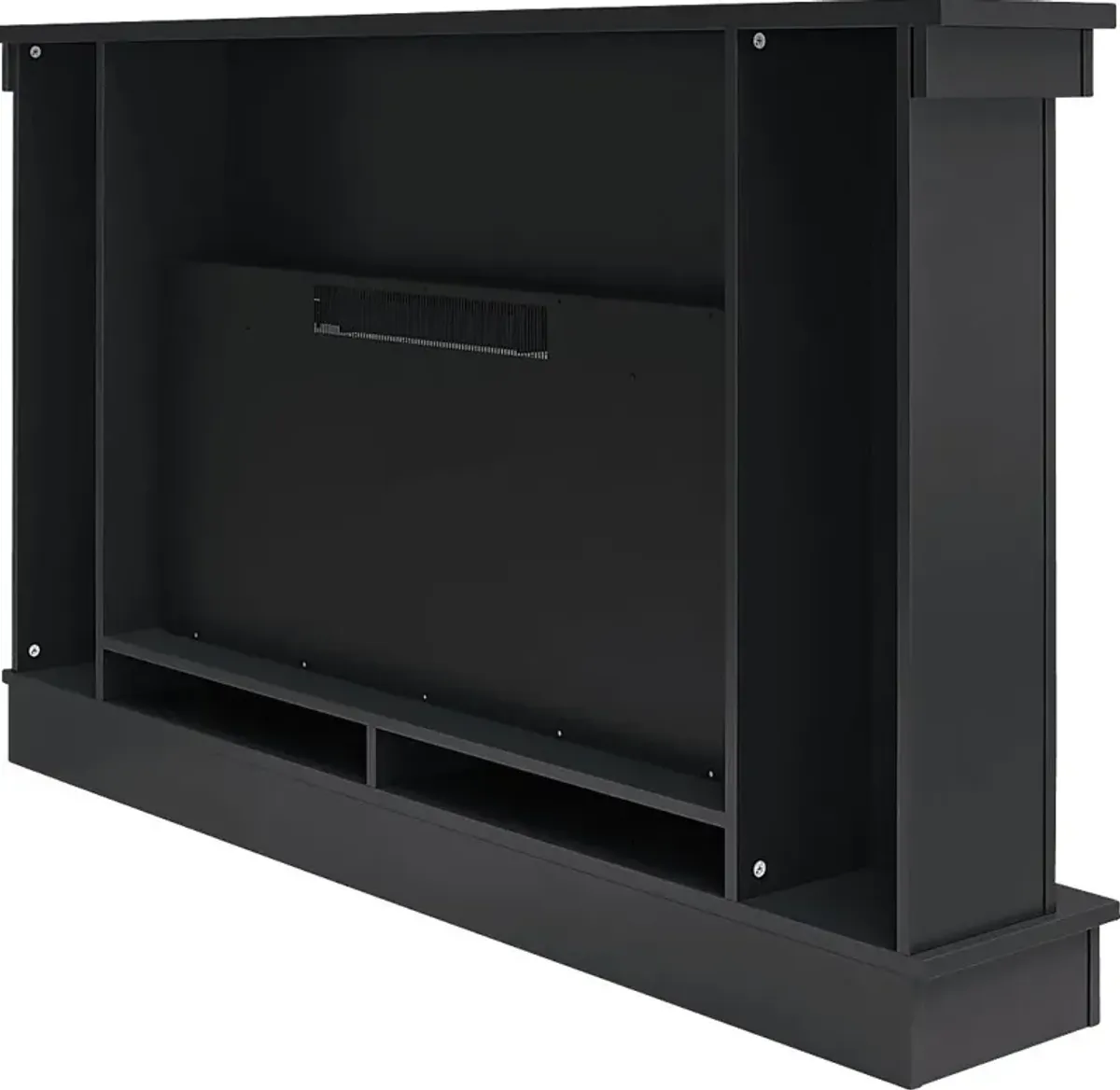 Amalarie Black 64 in. Console with Electric Fireplace