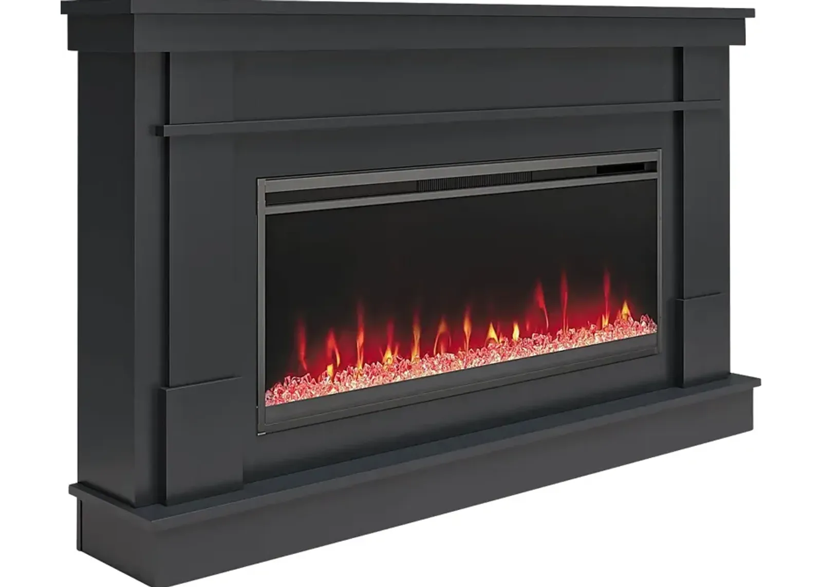 Amalarie Black 64 in. Console with Electric Fireplace