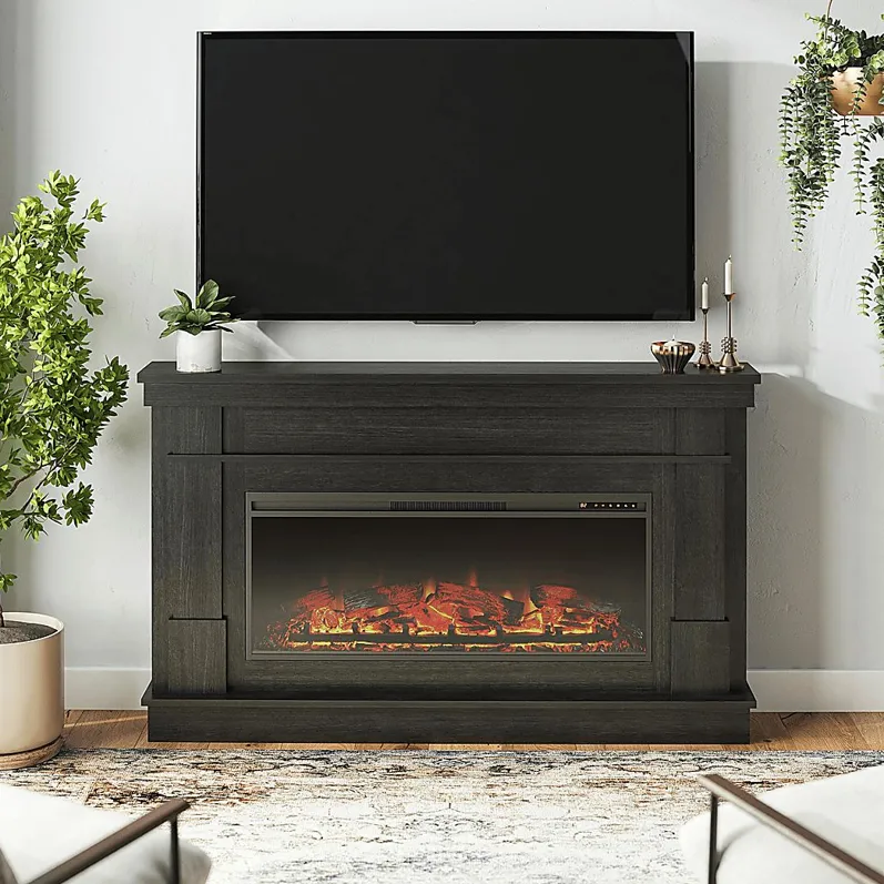 Altilde Dark Gray 64 in. Console with Electric Fireplace