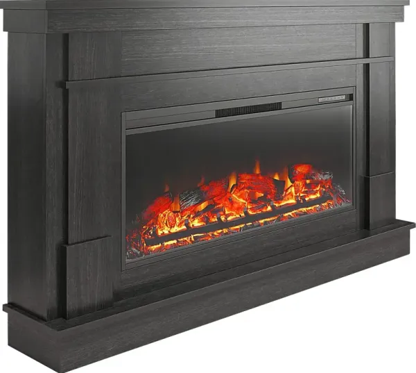 Altilde Dark Gray 64 in. Console with Electric Fireplace