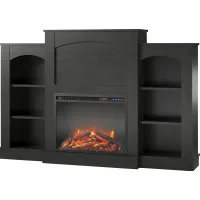 Alarice Black 61 in. Console with Electric Fireplace