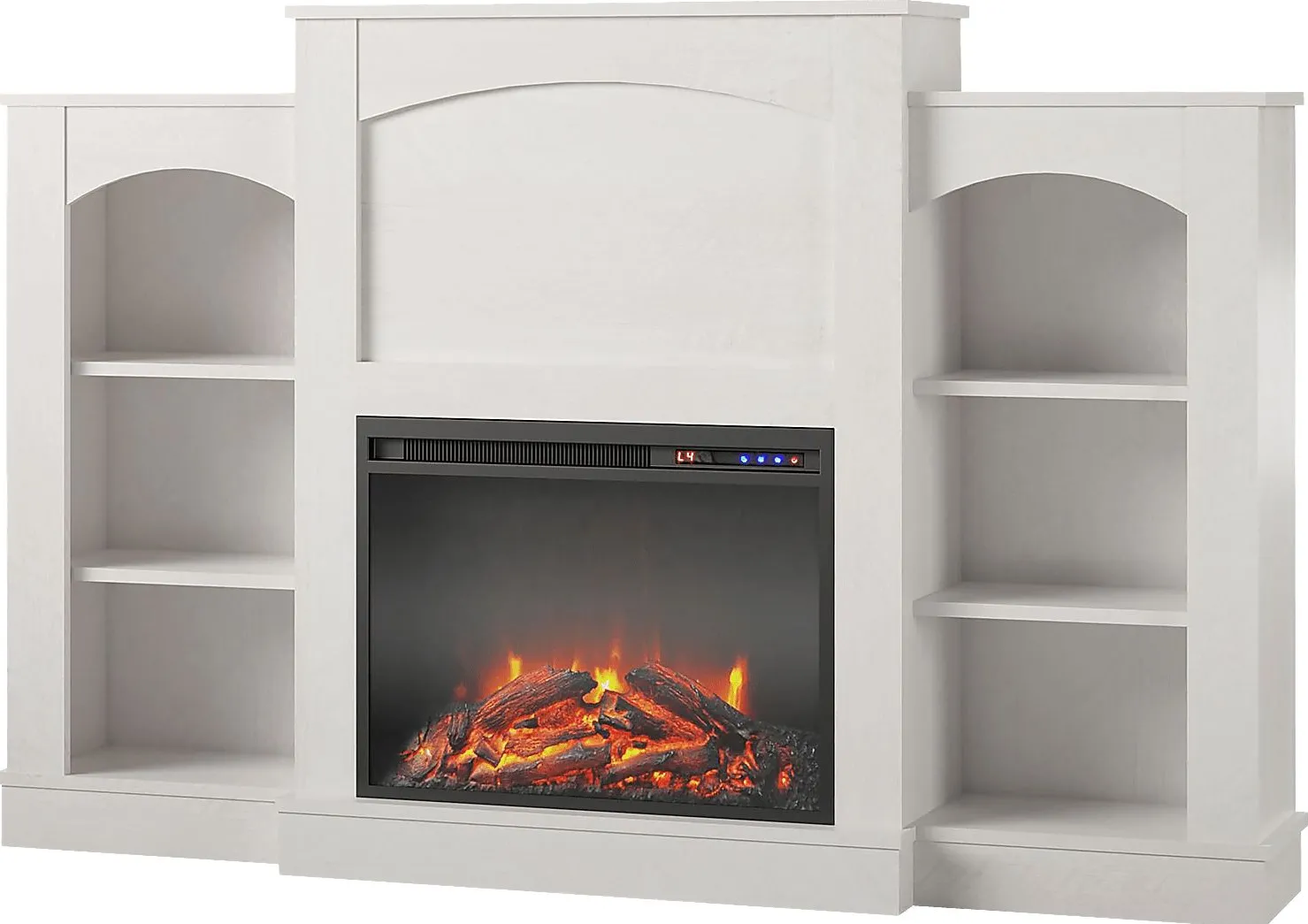 Alarice Ivory 61 in. Console with Electric Fireplace