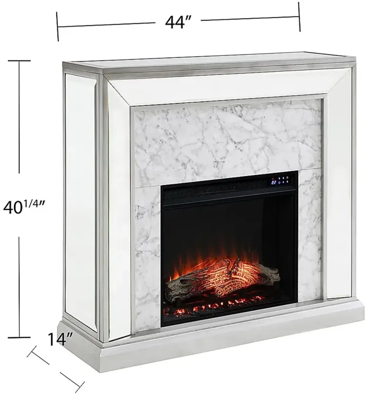 Tarryhollow IV Silver 44 in. Console With Touch Panel Electric Fireplace