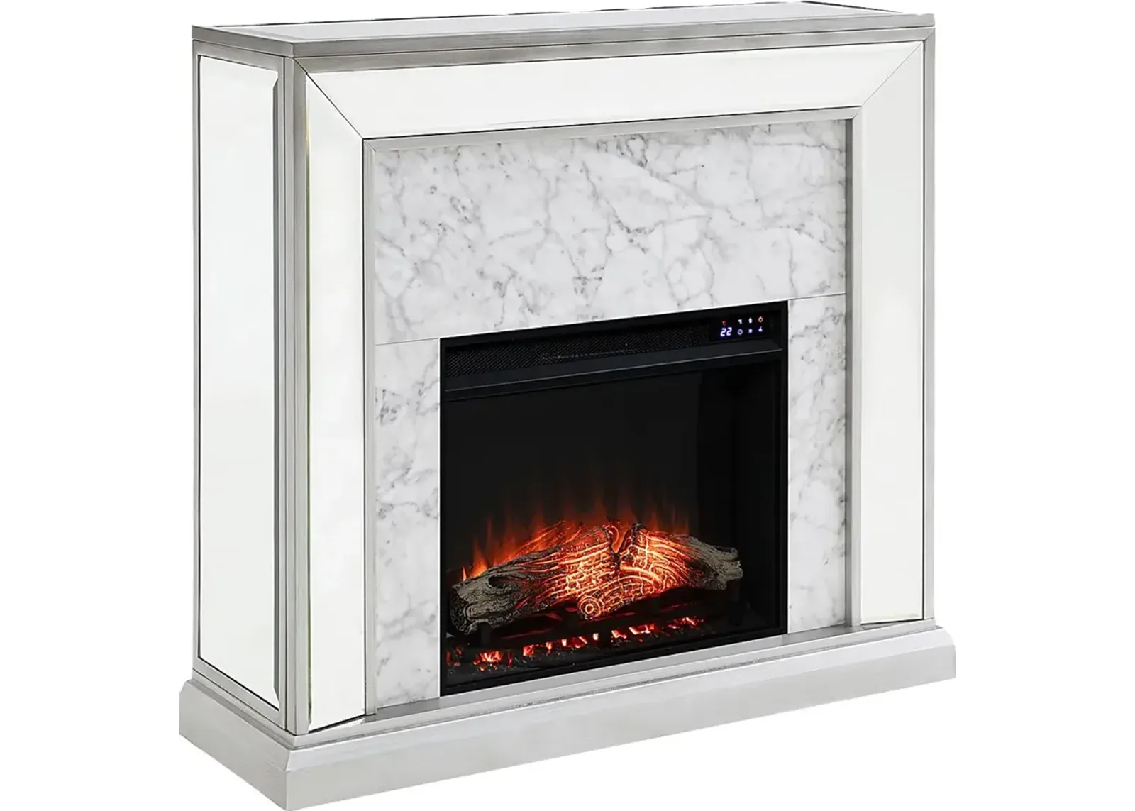 Tarryhollow IV Silver 44 in. Console With Touch Panel Electric Fireplace