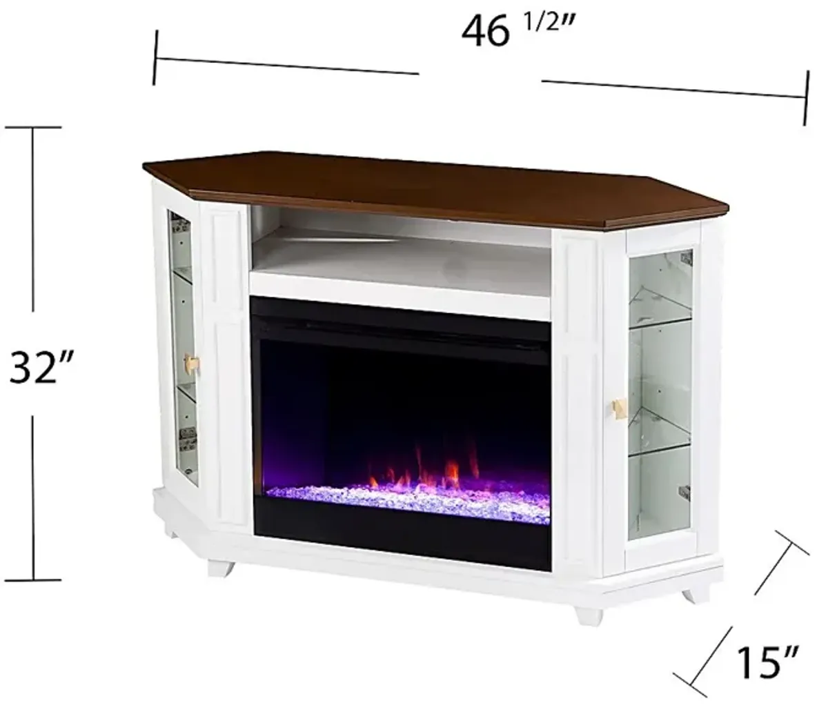 Taliferro I White 46 in. Console, With Color Changing Electric Fireplace