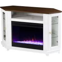 Taliferro I White 46 in. Console, With Color Changing Electric Fireplace