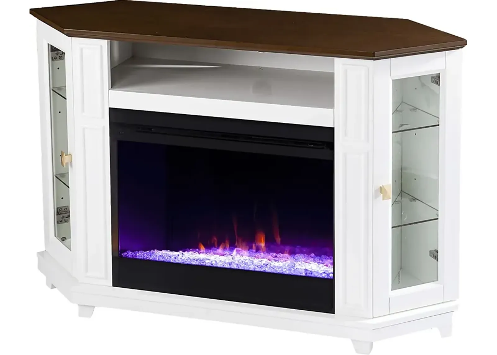 Taliferro I White 46 in. Console, With Color Changing Electric Fireplace