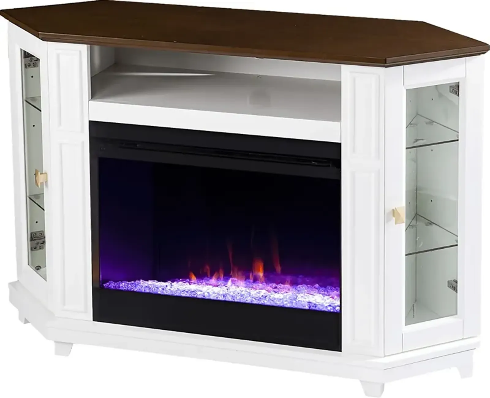 Taliferro I White 46 in. Console, With Color Changing Electric Fireplace