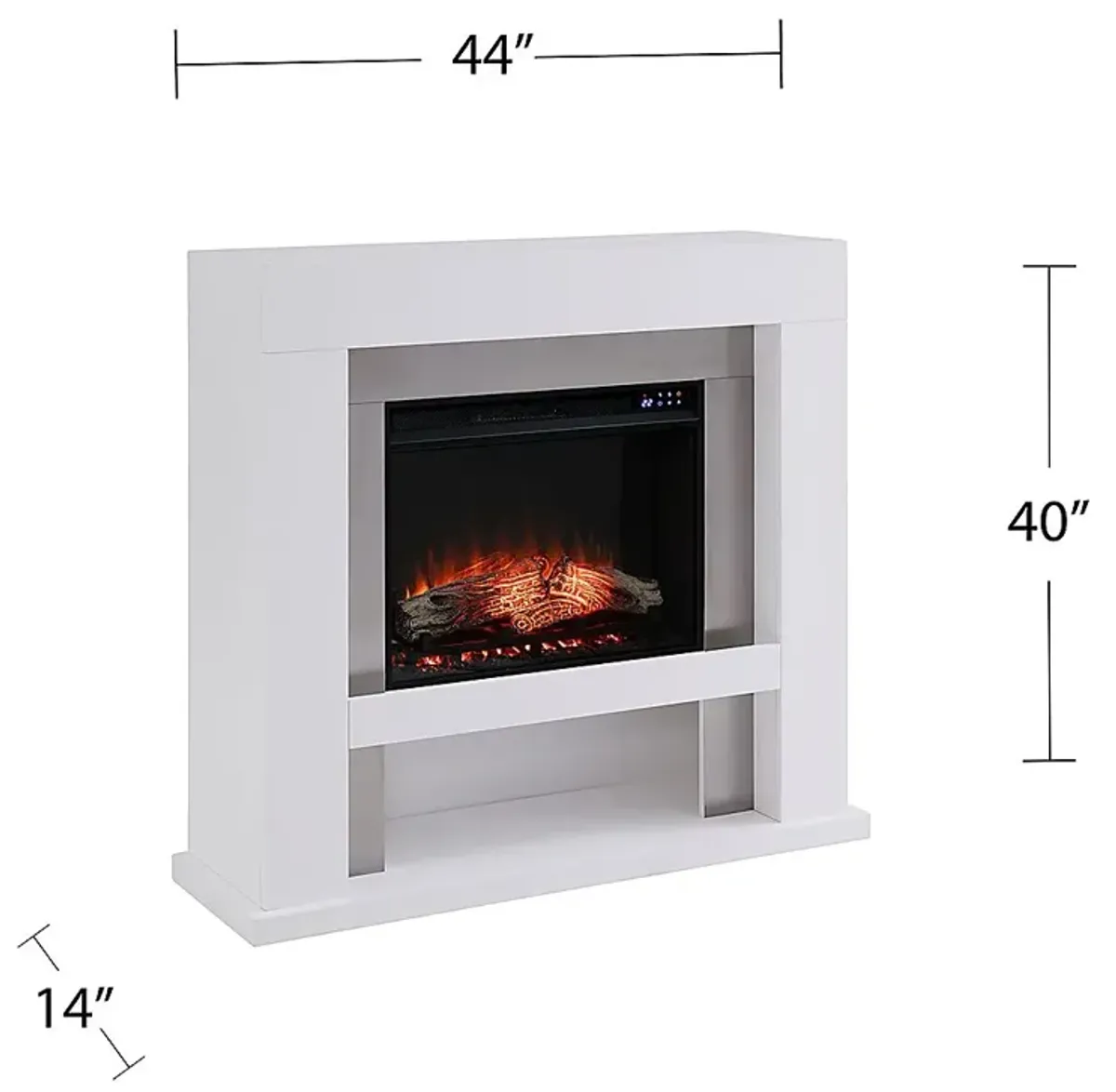 Linkmeadow IV White 44 in. Console With Touch Panel Electric Fireplace