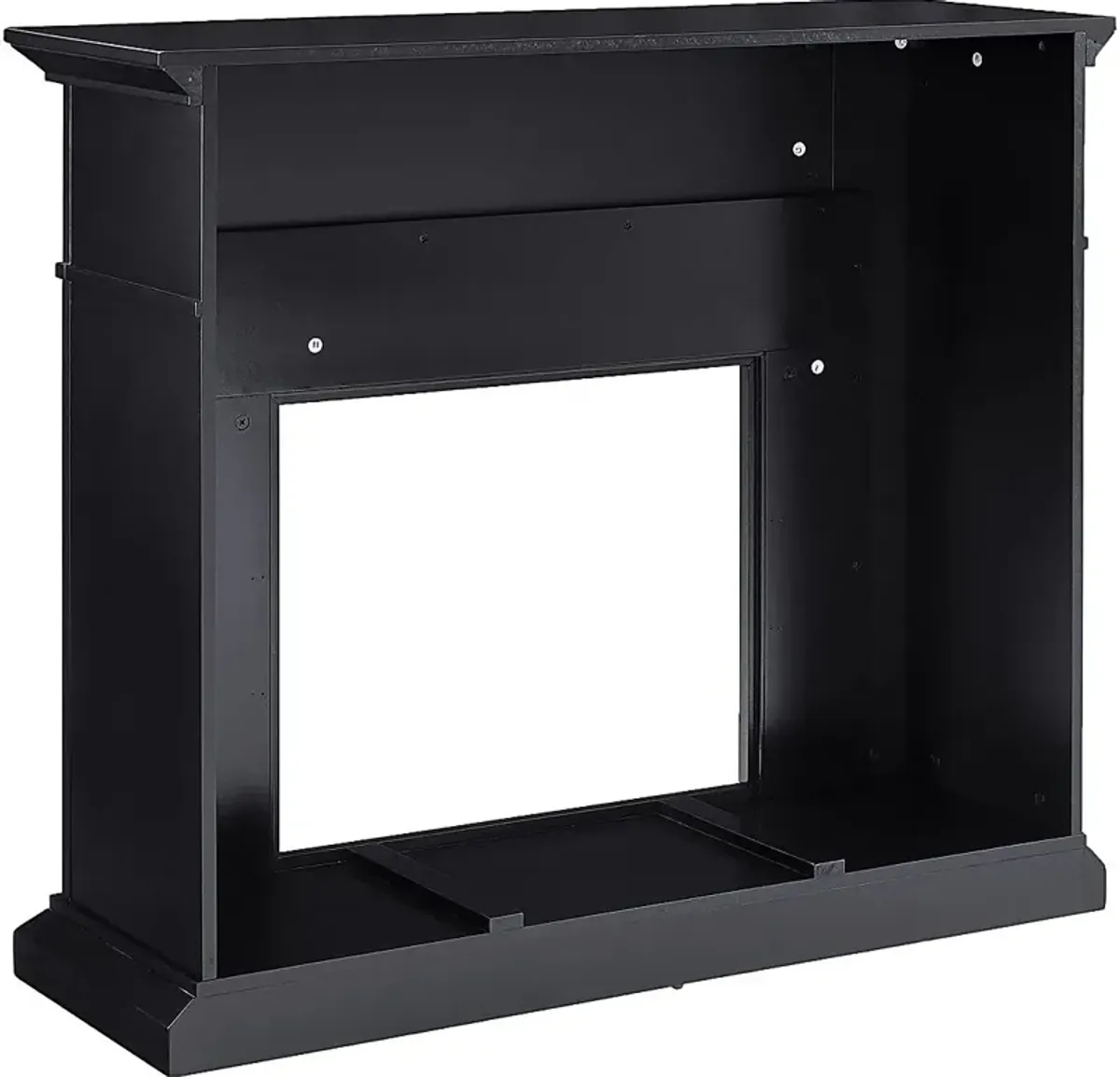 Doliver V Black 46 in. Console with Electric Fireplace