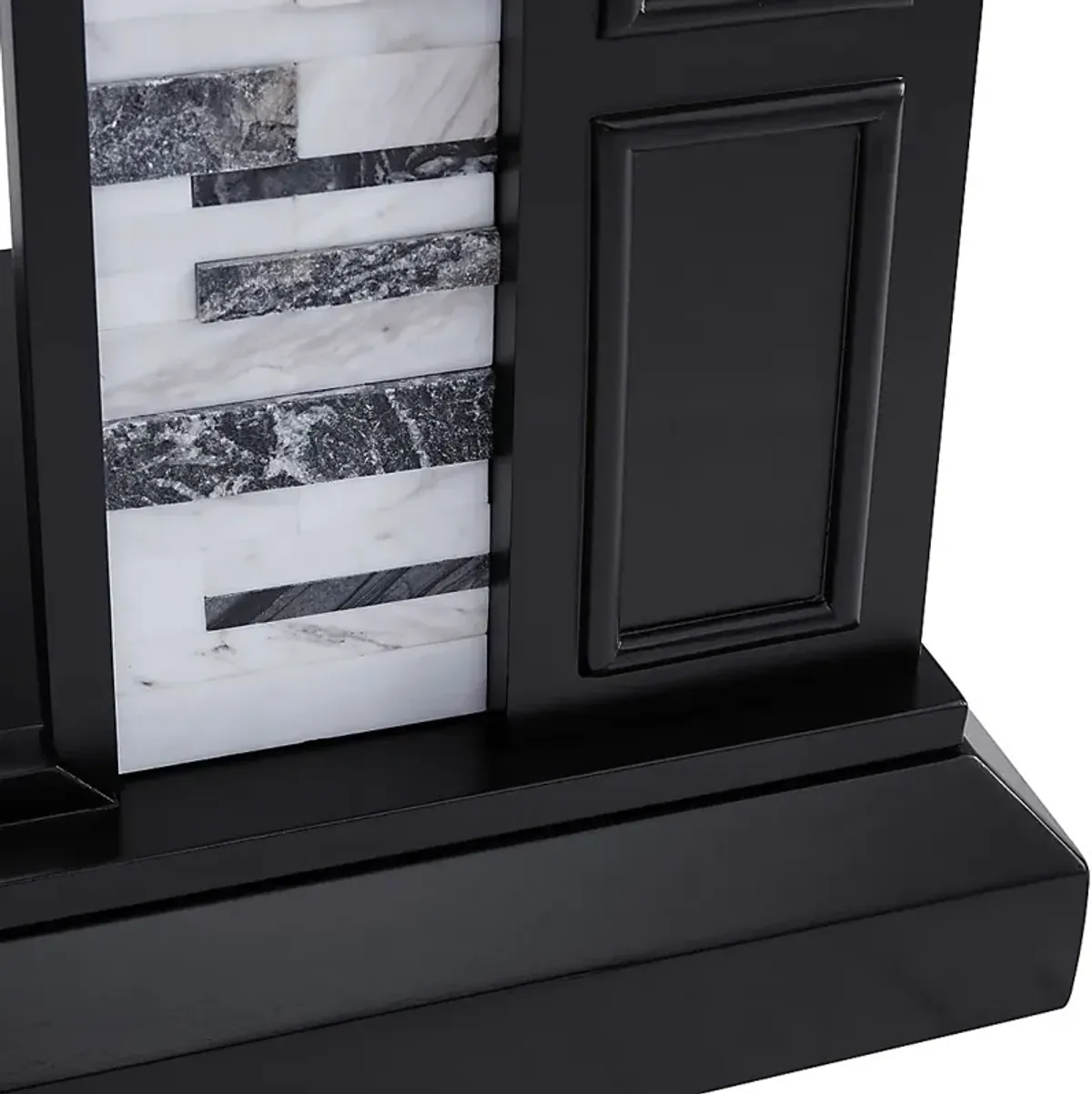 Doliver V Black 46 in. Console with Electric Fireplace