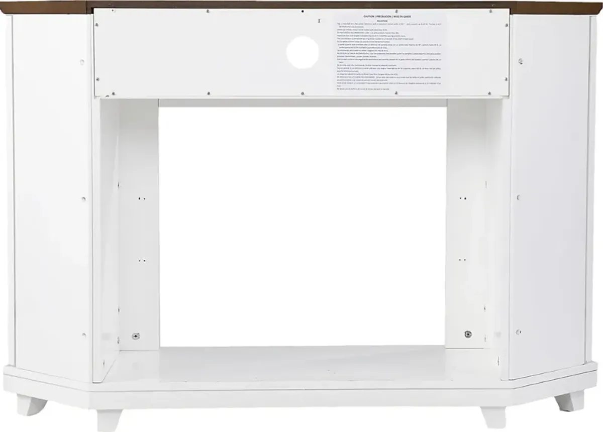 Taliferro IV White 46 in. Console, With Touch Panel Electric Log Fireplace