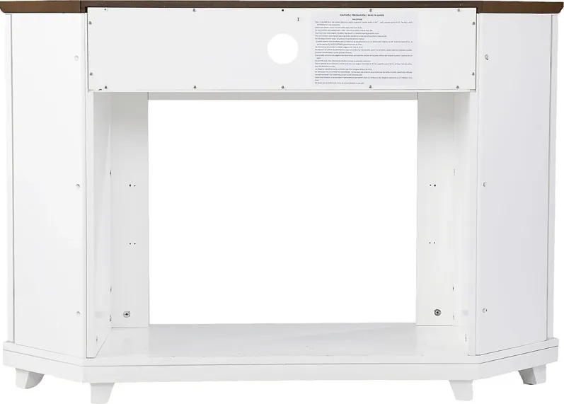 Taliferro IV White 46 in. Console, With Touch Panel Electric Log Fireplace