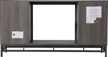 Angevine IV Gray 54 in. Console, With Touch Panel Electric Log Fireplace