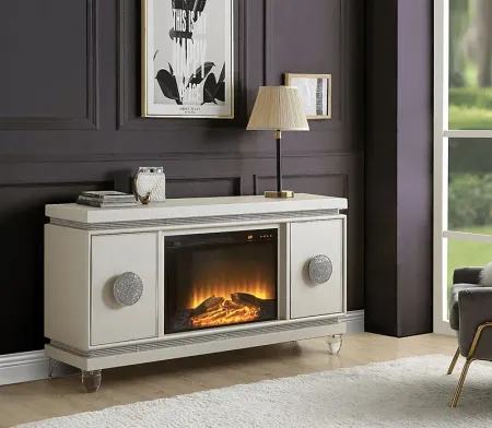 Alreva Ivory 50 in. Console, With Electric Fireplace