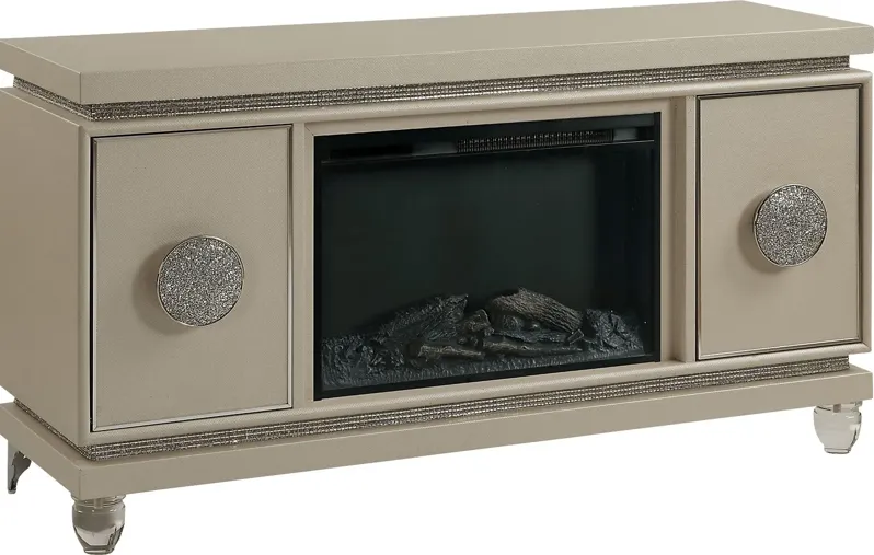Alreva Ivory 50 in. Console, With Electric Fireplace