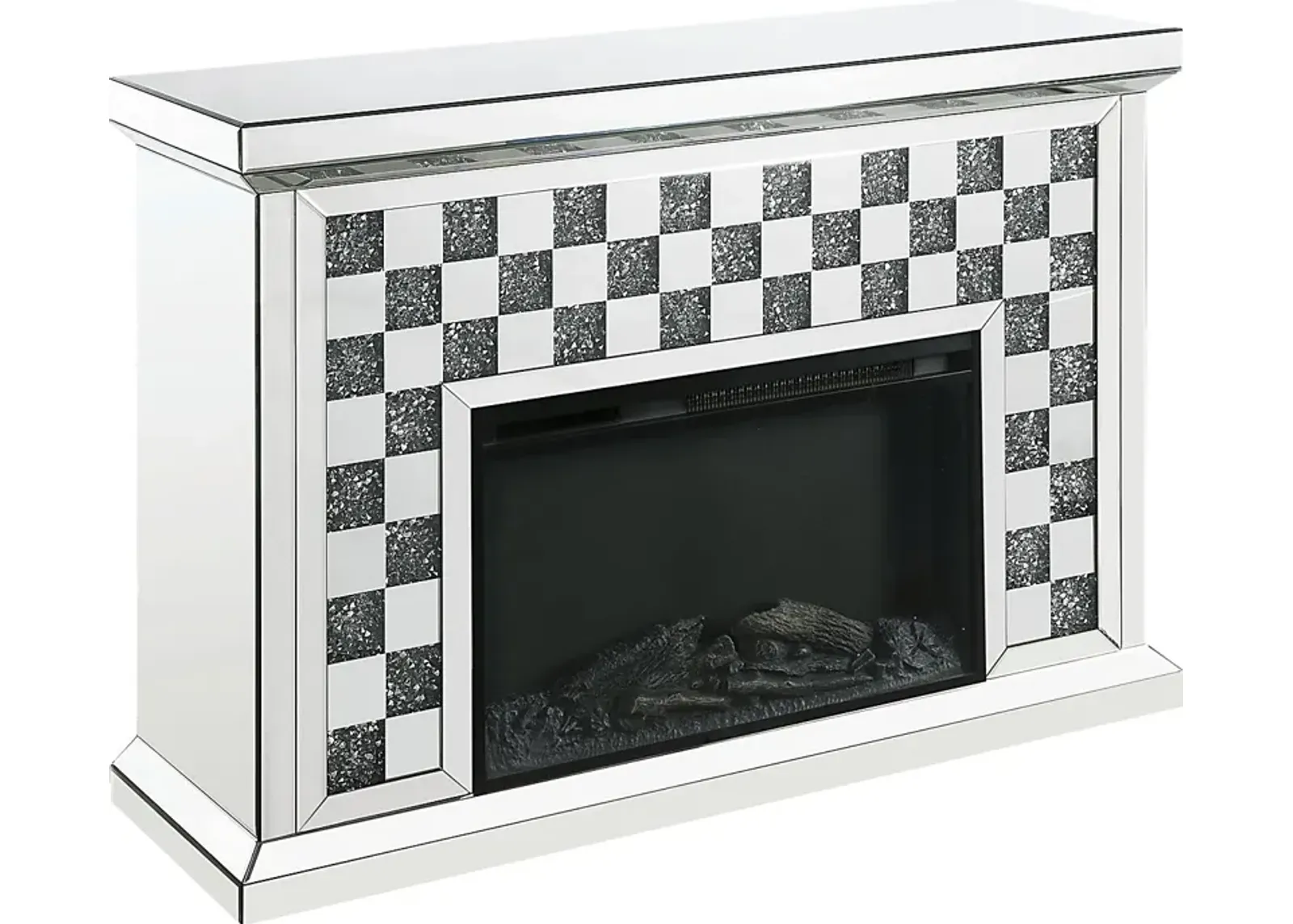 Barnoak Silver 48 in. Console, With Electric Fireplace