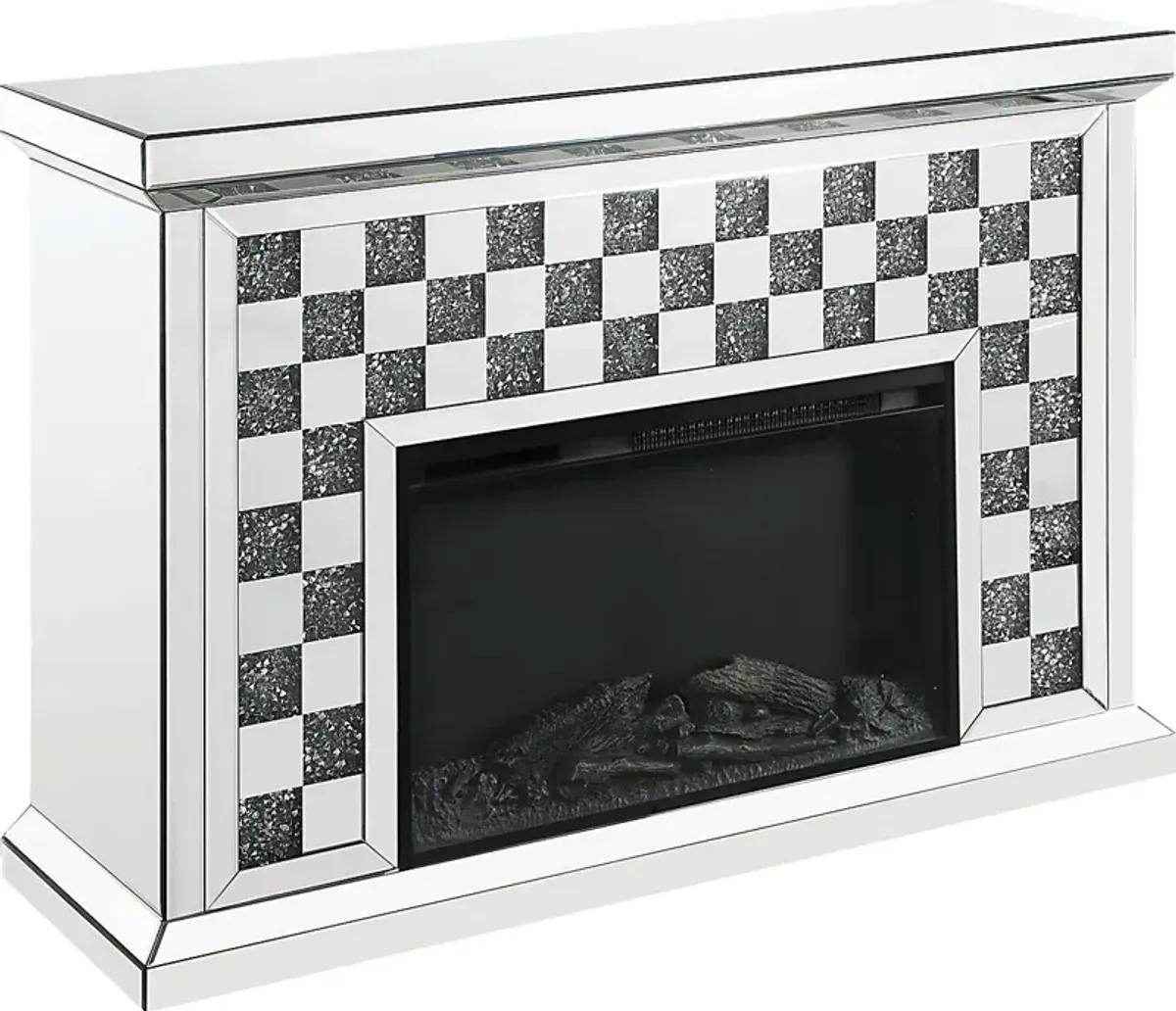 Barnoak Silver 48 in. Console, With Electric Fireplace