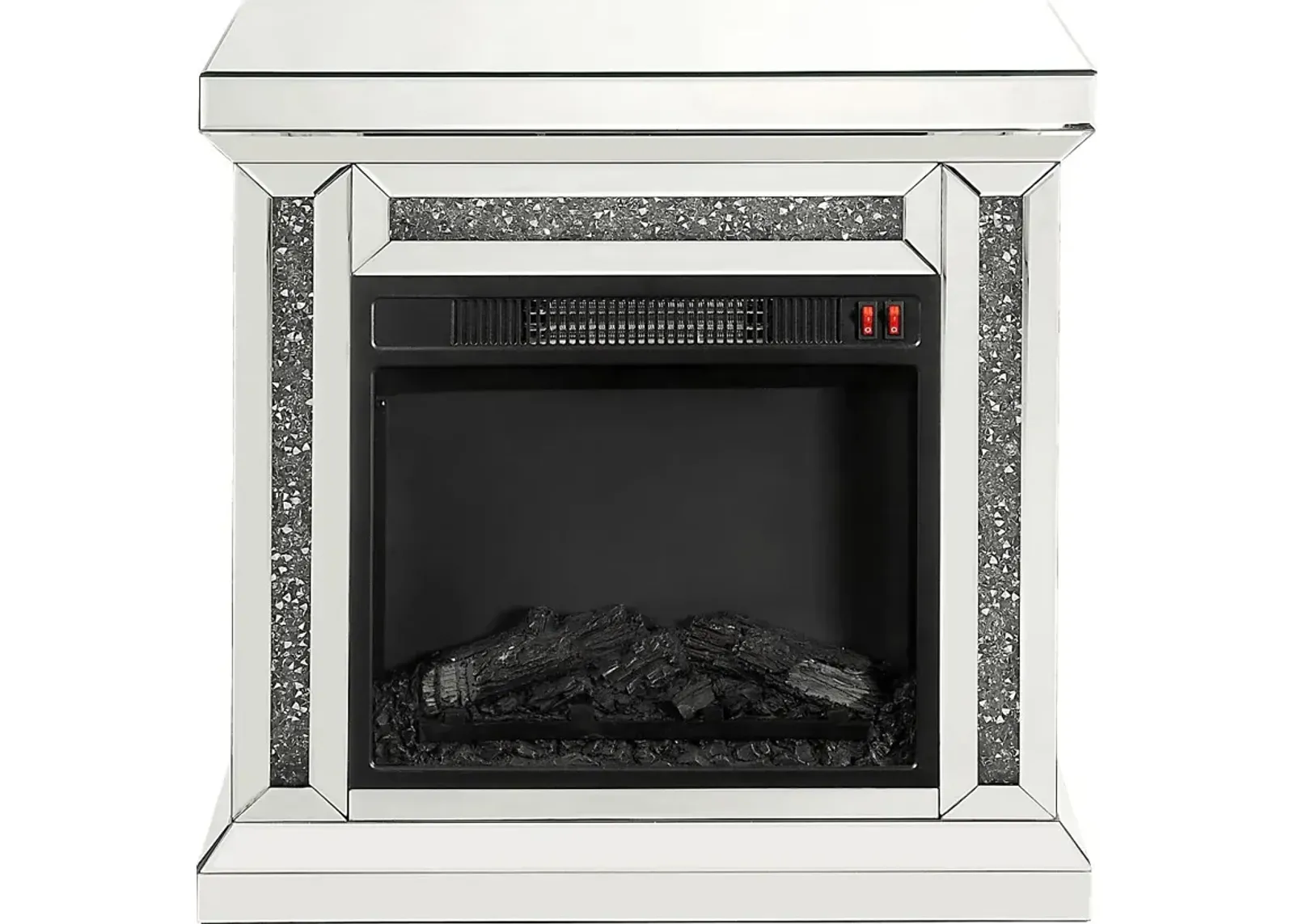 Aspenview Silver 28 in. Console, With Electric Fireplace