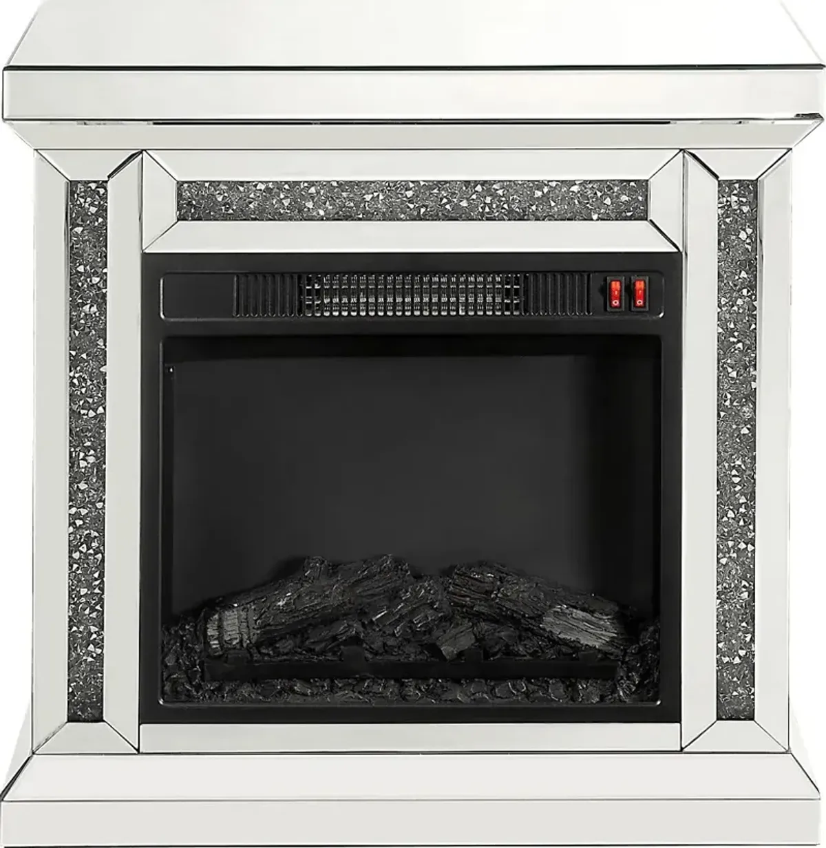 Aspenview Silver 28 in. Console, With Electric Fireplace