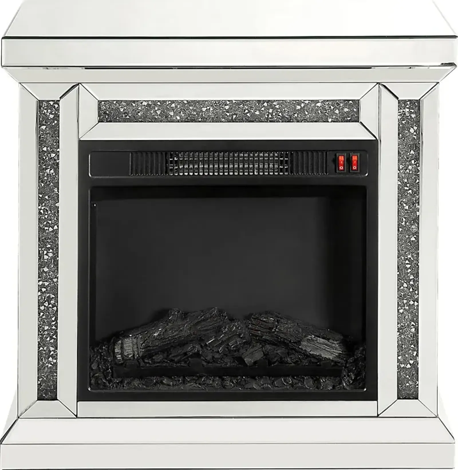 Aspenview Silver 28 in. Console, With Electric Fireplace