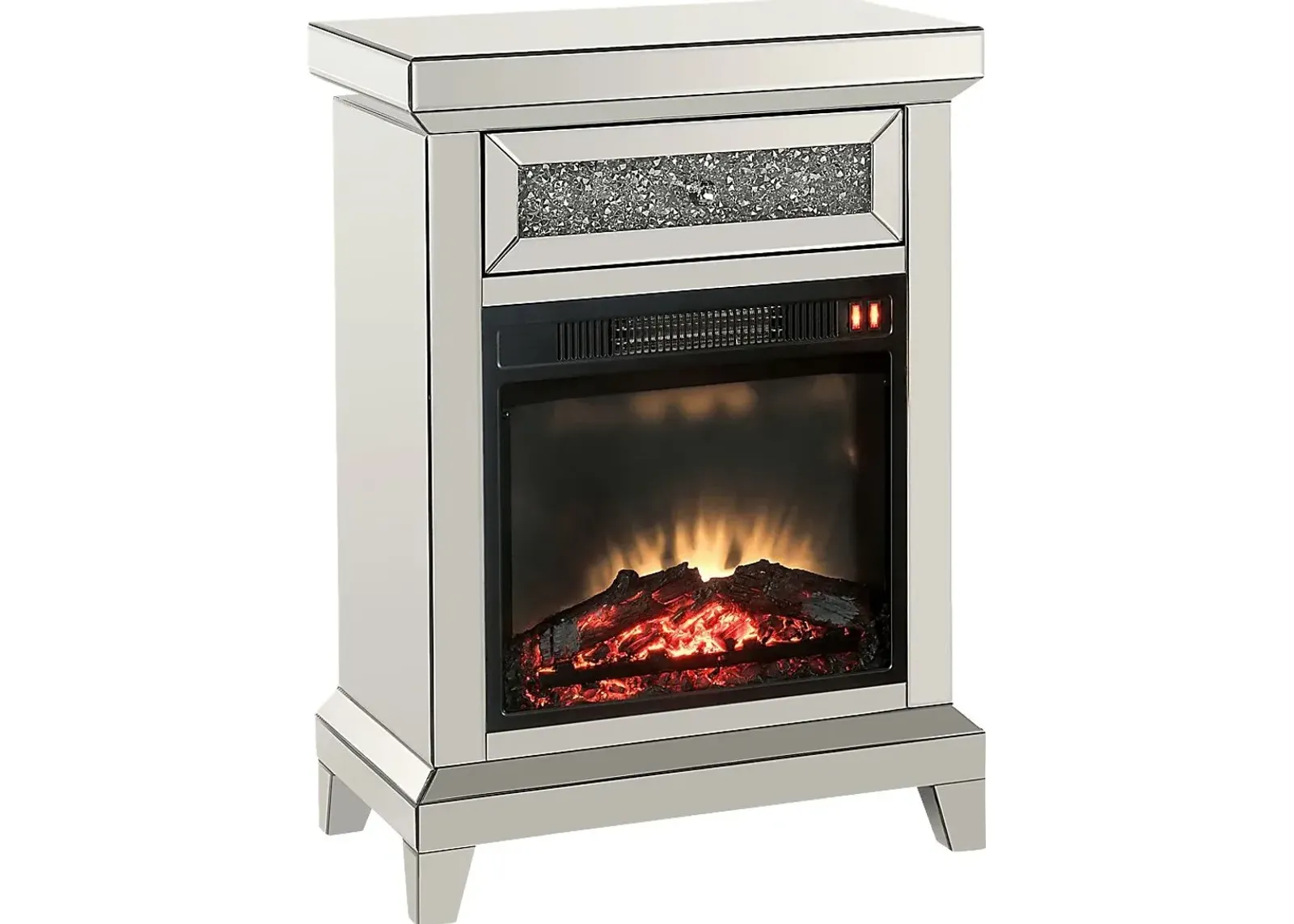 Axbridge Silver 24 Console, With Electric Fireplace