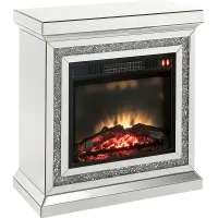 Balaton Silver 28 in. Console, With Electric Fireplace