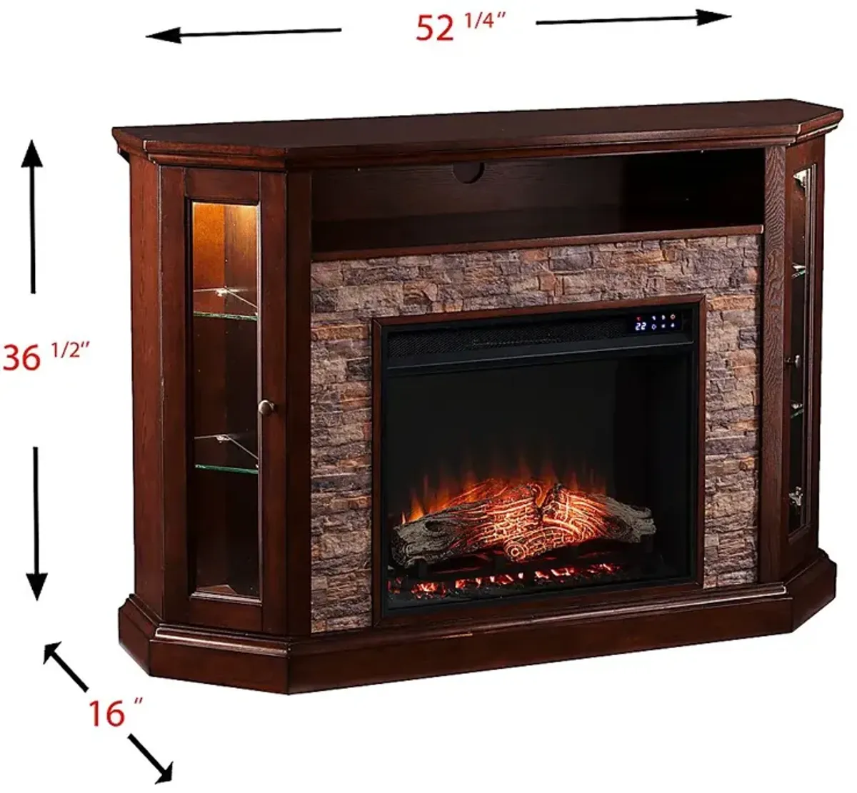 Wakerobin IV Espresso 52 in. Console With Touch Panel Electric Fireplace