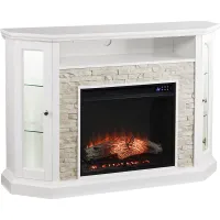 Wakerobin IV White 52 in. Console With Touch Panel Electric Fireplace