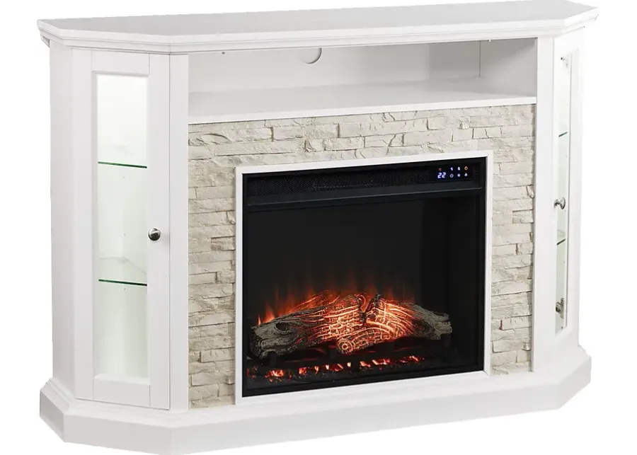 Wakerobin IV White 52 in. Console With Touch Panel Electric Fireplace