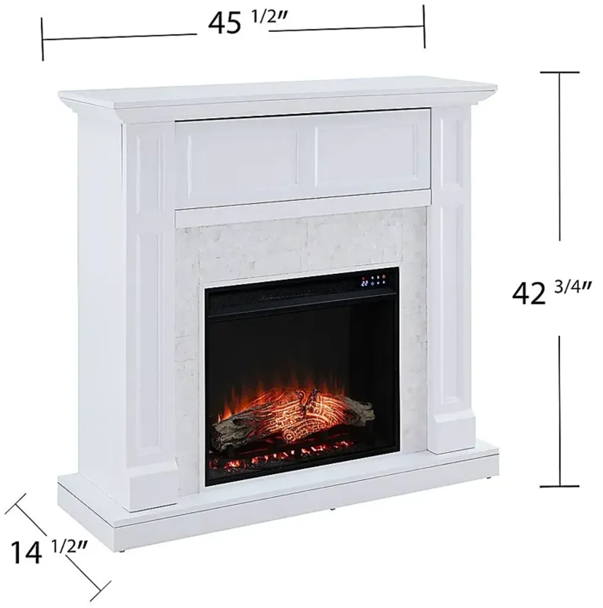 Novatak IV White 45 in. Console With Touch Panel Electric Fireplace