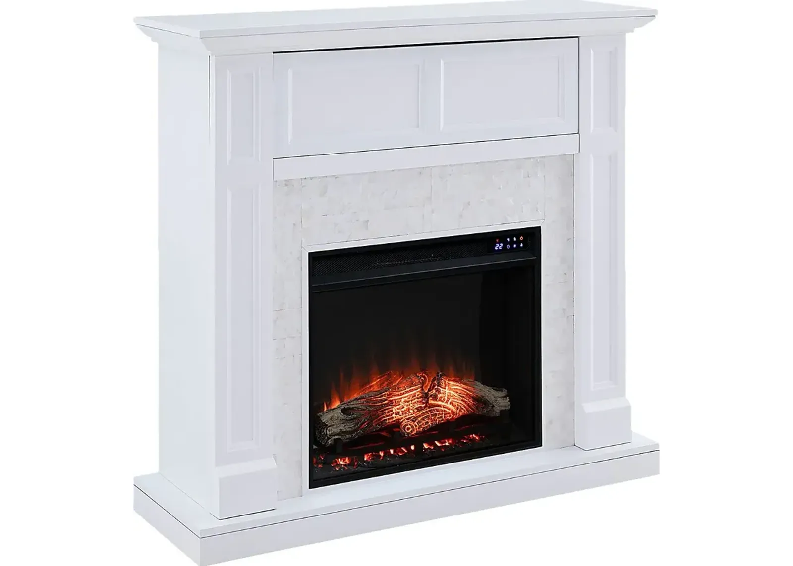 Novatak IV White 45 in. Console With Touch Panel Electric Fireplace