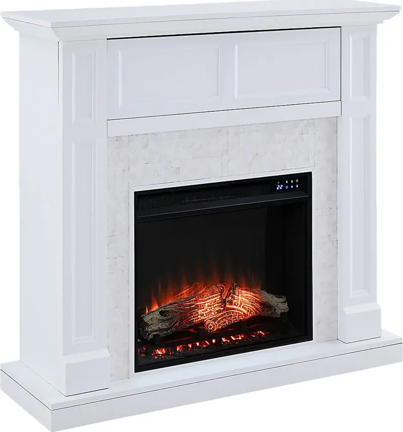 Novatak IV White 45 in. Console With Touch Panel Electric Fireplace