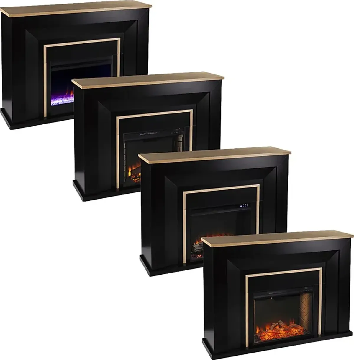Elmington II Black 52 in. Console With Electric Log Fireplace