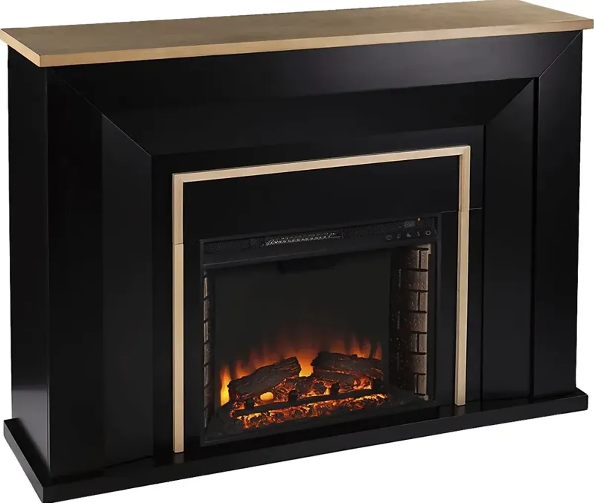 Elmington II Black 52 in. Console With Electric Log Fireplace