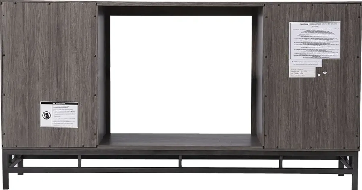 Angevine I Gray 54 in. Console, With Color Changing Electric Fireplace