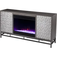 Angevine I Gray 54 in. Console, With Color Changing Electric Fireplace