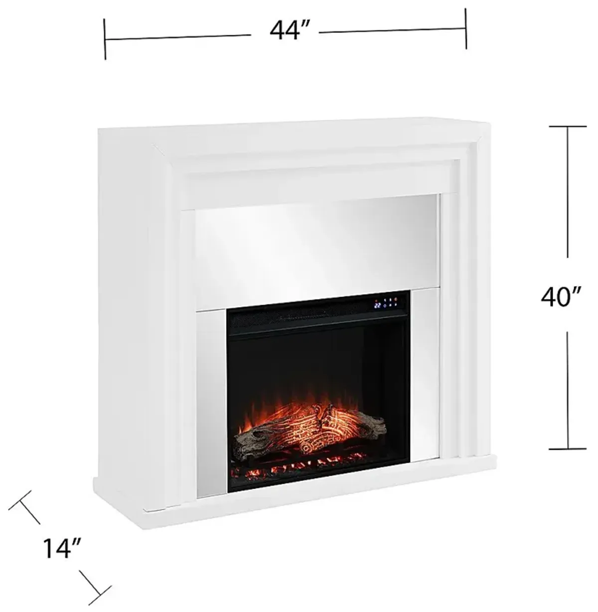 Skyflower IV White 44 in. Console With Touch Panel Electric Fireplace